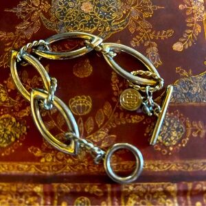 Vintage Baskin Brothers silver tone link bracelet
